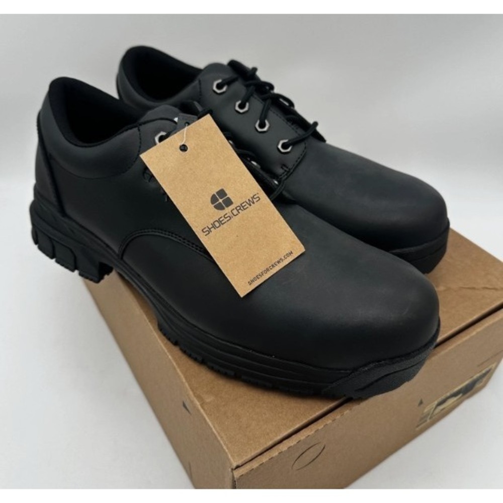 Shoes For Crews Mens Black Steel Toe Shoe Work Oil Slip Resistant Waterproof NIB